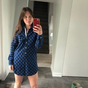 Blue Gingham Flannel